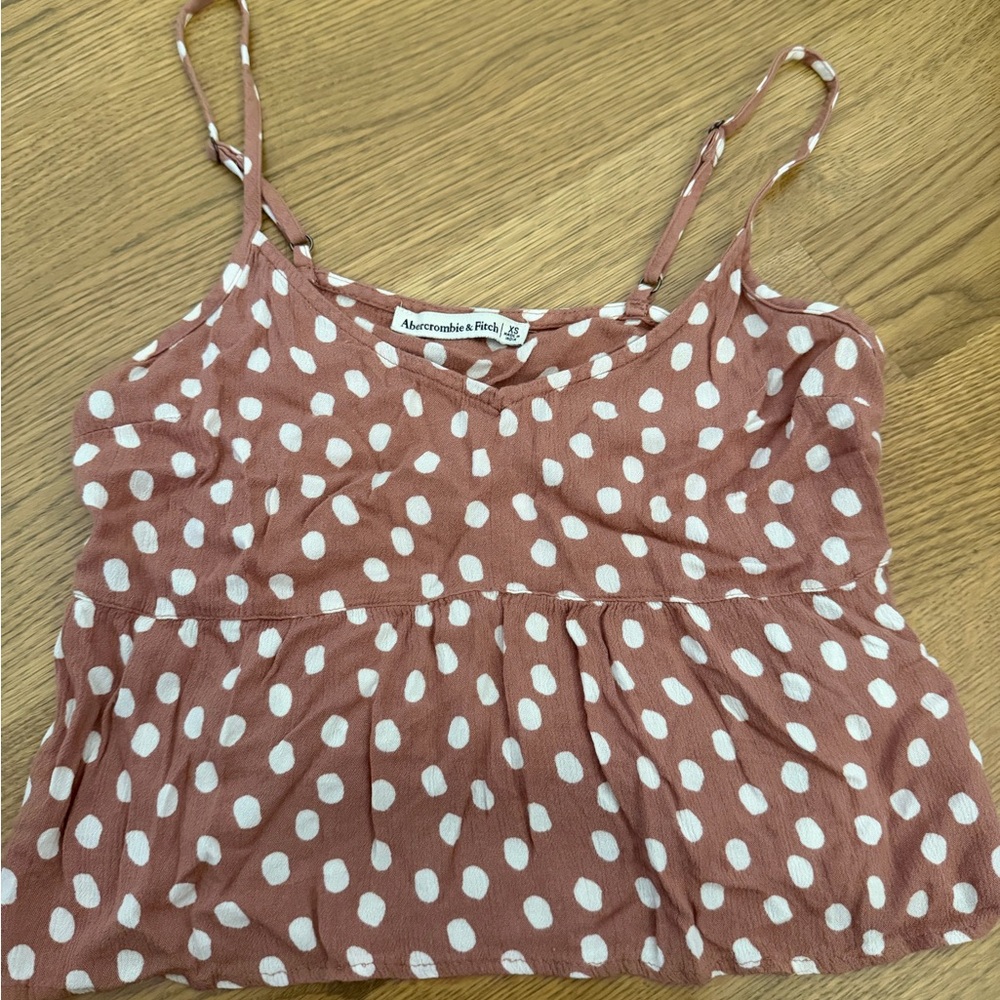Abercrombie & Fitch Tan Polka Dot Camisole